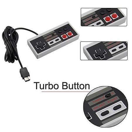 Imagem de Controle Classic Mini Turbo Para Nes Classic Nintendo Wii e Wii U Cinza