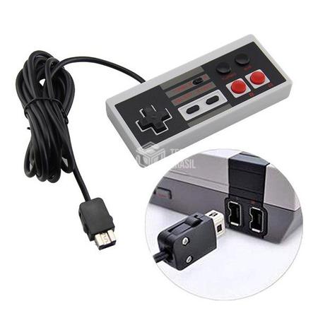 Imagem de Controle Classic Mini Turbo Para Nes Classic Nintendo Wii e Wii U Cinza