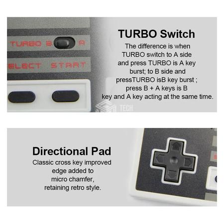 Imagem de Controle Classic Mini Turbo Para Nes Classic Nintendo Wii e Wii U Cinza