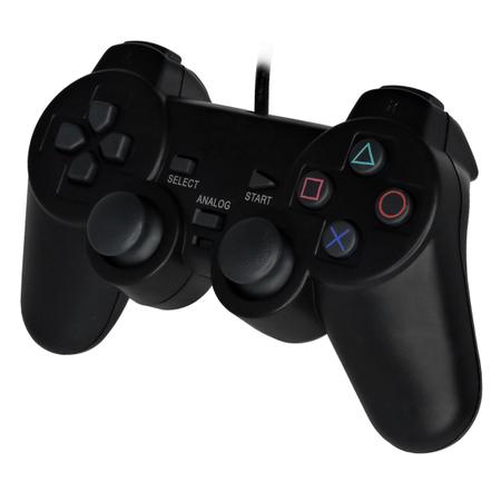 Imagem de Controle Com Fio Compatível com  Playstation Play1 e Play2 Cabo 80m