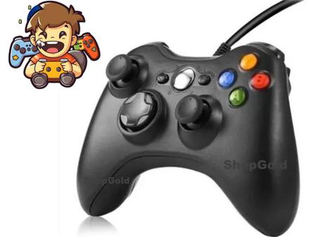 Imagem de Controle com fio Xbox 360, gamepad USB para Microsoft Xbox 360/Slim/PC, preto