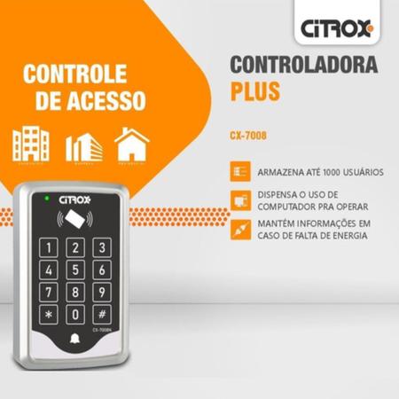 Imagem de Controle de Acesso Plus CX 7008 Cartao/Senha 12Vdc Citrox