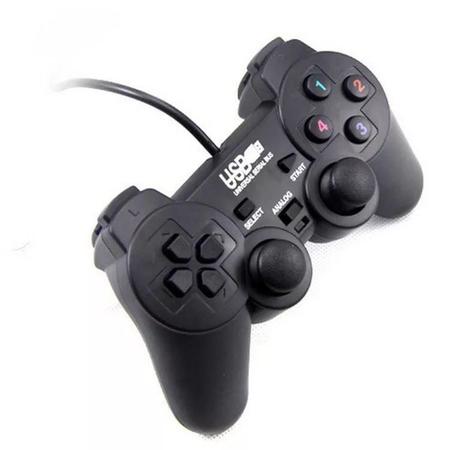 Controle Usb Joystick Preto Dual Shock Pc Computador PS2 Game - Compre Já  Fácil - Controle para PC - Magazine Luiza