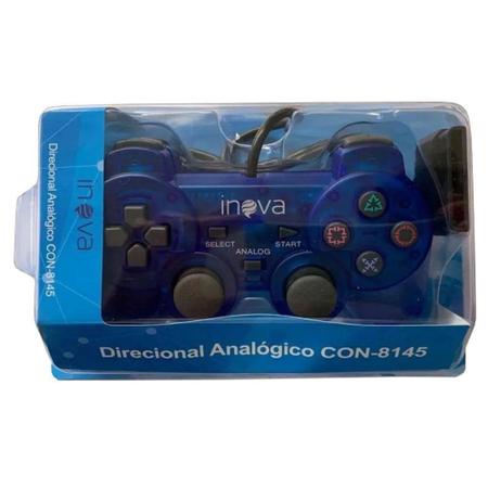 Controle PS1 Paralelo Acrílico Azul Novo - Meu Game Favorito