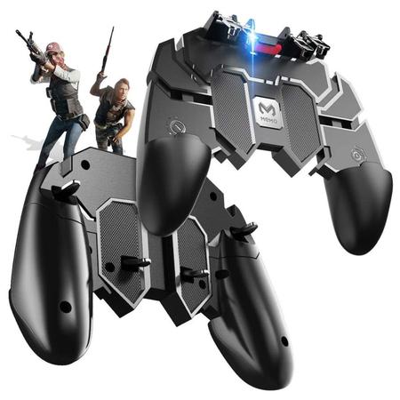 AK66 6 Dedos Do Telefone Móvel PUBG Controlador de Jogo ABS Gamepad Metal  Gatilho Botão Tiro