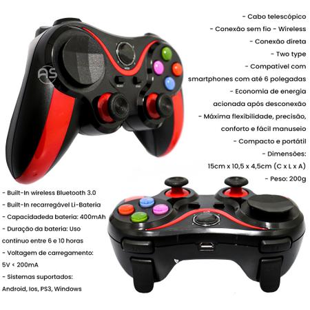 Controle Joystick Bluetooth Sem Fio Para Jogos Android Ios - Altomex -  Outros Celulares - Magazine Luiza