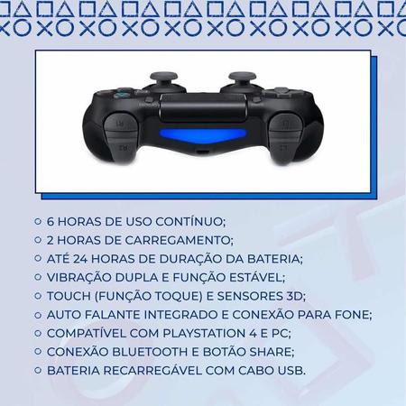 Comando Compativel PlayStation 4 - Preto - Technology