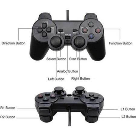 Controle Joystick USB para Computador PC Gamer PS2 e PS3 Dualshock - Feir -  Controle para PC - Magazine Luiza