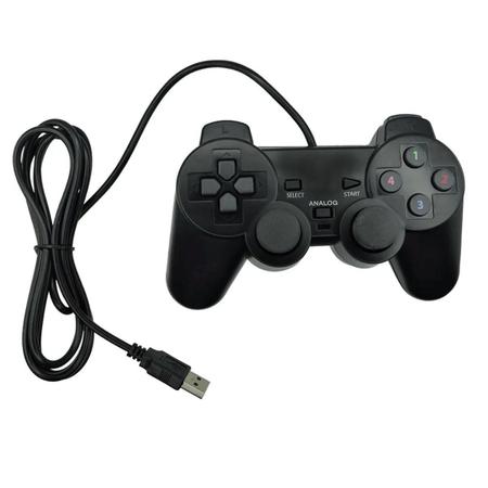 Controle Usb Joystick Preto Dual Shock Pc Computador PS2 Game - Compre Já  Fácil - Controle para PC - Magazine Luiza