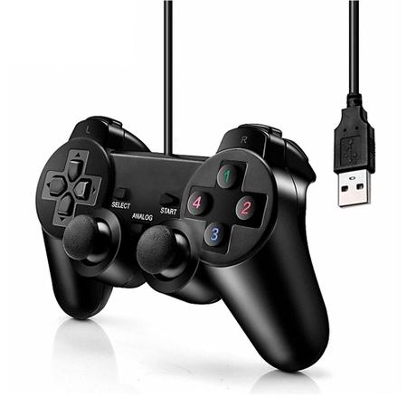 Controle Joystick USB para Computador PC Gamer PS2 e PS3 Dualshock - Feir -  Controle para PC - Magazine Luiza