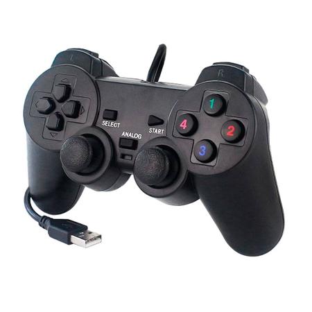 Imagem de Controle Joystick USB para Computador PC Gamer PS2 e PS3 Dualshock