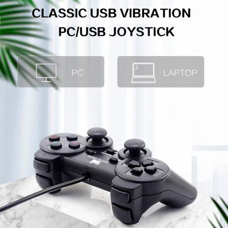 Controle Usb Joystick Preto Dual Shock Pc Computador PS2 Game - Compre Já  Fácil - Controle para PC - Magazine Luiza