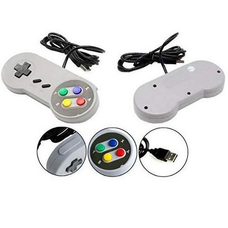 Controle Usb Super Nintendo Snes Para Computador Pc Mac Emulador - Botões  Colorido - TechBrasil - Controle para PC - Magazine Luiza