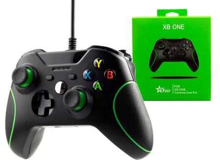 Imagem de Controle Joystick Xbox One Com Fio Ou Pc Gamer Cor Preto Top