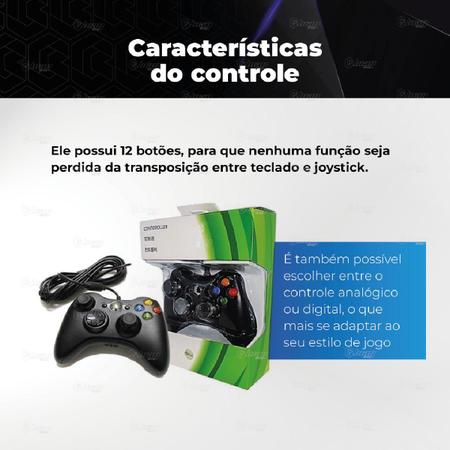 Controle Xbox 360 com fio USB - Só Games Cell Parts