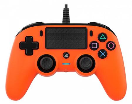 Imagem de Controle Nacon Wired Compact Controller Orange (Com fio, Laranja) - PS4 e PC
