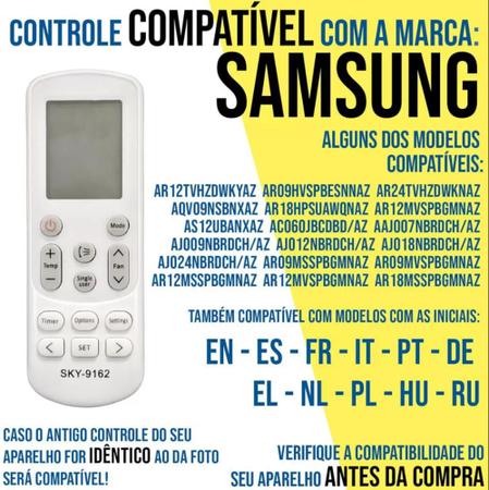 Imagem de Controle para Ar Condicionado Compatível Samsung Split Inverter