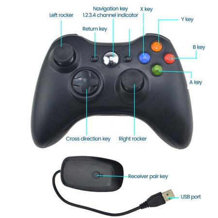 2.4g sem fio bluetooth gamepad azul para xbox 360 branco