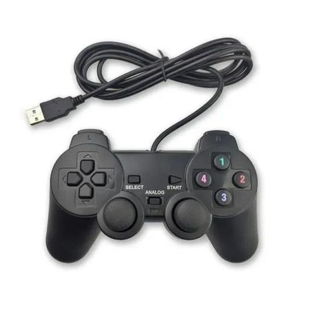 Controle Usb Joystick Preto Dual Shock Pc Computador PS2 Game - Compre Já  Fácil - Controle para PC - Magazine Luiza