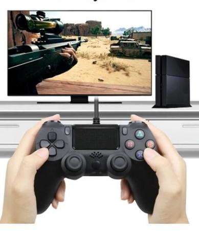 Imagem de Controle Ps4 Preto Com Bluetooth Para Console E Jogos