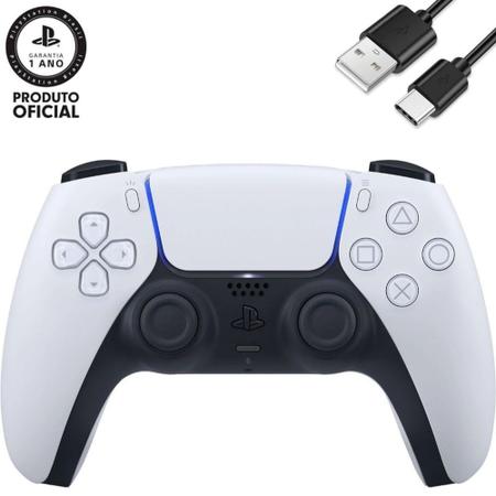 Imagem de Controle PS5 Branco Dualsense Original Sony + Cabo de Carregamento