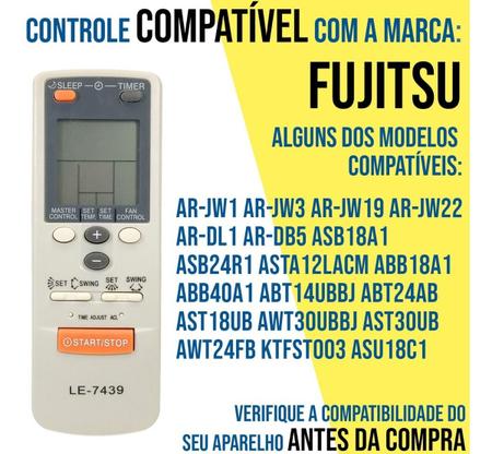 Todas funções Controle Remoto Ar Condicionado Fujitsu 
