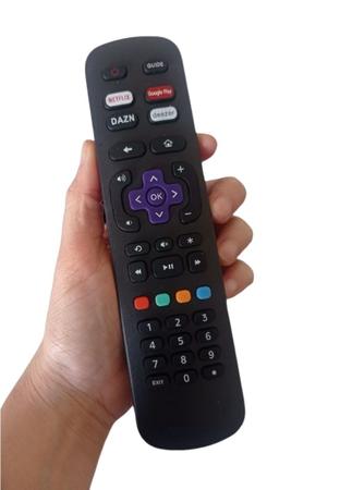 Imagem de Controle Remoto Compatível Aoc Smart Roku Tv Capa e pilhas