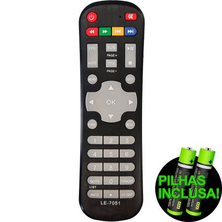 Imagem de Controle remoto compativel com receptor CS1 Phantom TV com pilhas