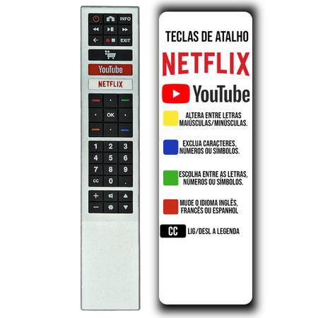 Imagem de Controle Remoto Compativel com Tv Aoc Led Smart 4k Netflix Youtube 32S5295/78G Rc4183901