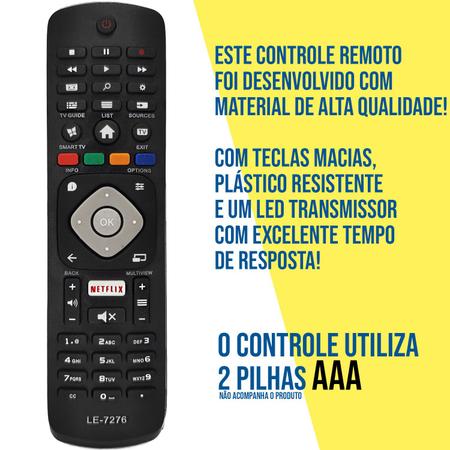 Imagem de Controle Remoto Compatível com TV Philips Smart Series PUG 5102 5813 6102 6513 6700 7100