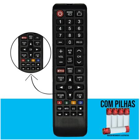 Controle Remoto Tv Samsung 4k Com Botões de Atalho Netflix  em  Promoção na Americanas