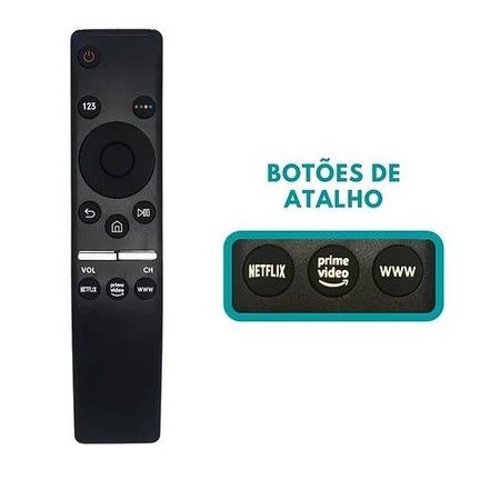 CONTROLE REMOTO TV SMART SAMSUNG 4K COM TECLAS NETFLIX PRIME VÍDEO LE-7714