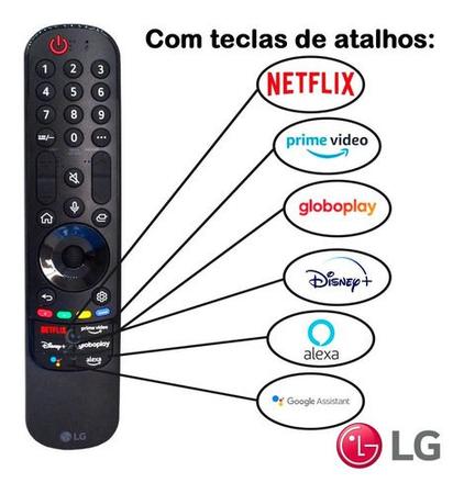 Imagem de Controle Remoto Magic Lg An-Mr22 An-Mr22ga Atalhos: Netflix  Prime Video  Disney+  Globoplay  Alexa  AKB76040003