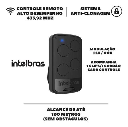 Imagem de Controle Remoto Para Portão Cerca Eletrica 433mhz Intelbras 2 Unidades