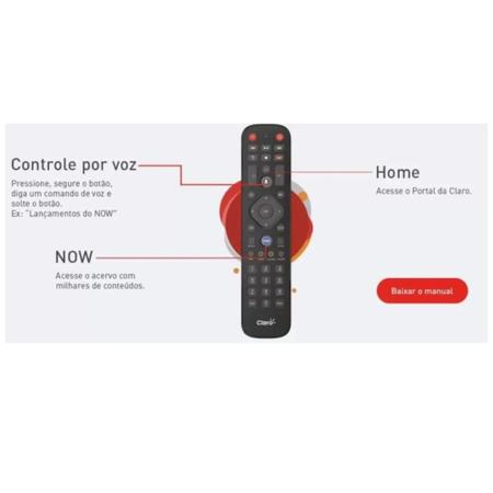 Imagem de Controle remoto para receptor Claro TV 4k com comando de voz