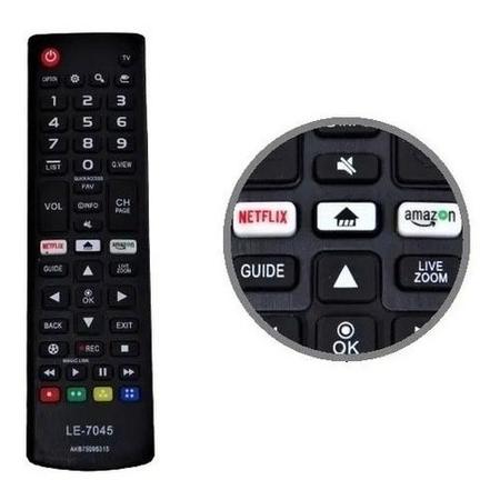 Imagem de Controle Remoto Para Smart TV LCD LED Netflix LE-7045