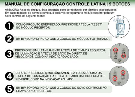 Imagem de Controle Remoto Para Ventilador De Teto Latina Air Control Led Azul