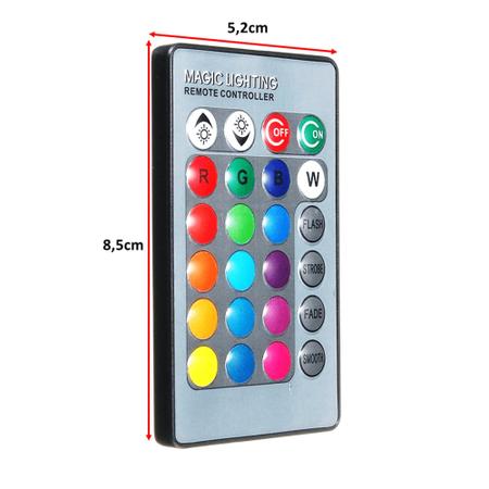 Imagem de Controle Remoto RGBW Com 24 Botões Para Refletor Lâmpadas Pingo Bulbo CORE2032 CORE2025