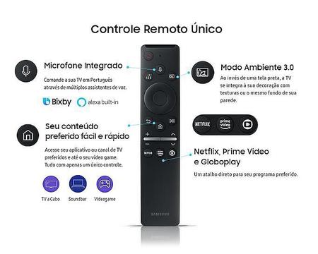 Imagem de Controle Remoto Samsung Smart TV Crystal UHD TU7000 50” 4K 2020 UN50TU7000GXZD