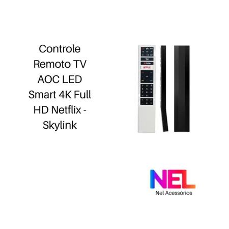 Imagem de Controle Remoto TV AOC LED Smart 4K Full HD Netflix - Skylink