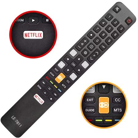 Imagem de Controle Remoto Tv Compatível Tcl Smart Rc802n L55s4900fs Netflix Globo
