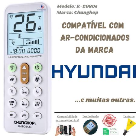 Imagem de Controle Remoto Universal K-2080e para ar condicionado Hyundai