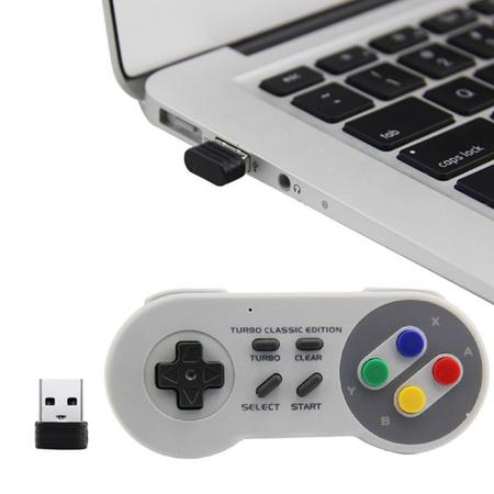 Controle Sem Fio Turbo Classic Mini Nintendo Nes Snes Wii Branco -  TechBrasil