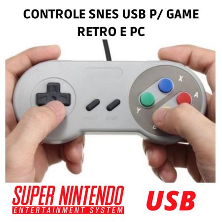 Controle Usb Super Nintendo Snes Para Computador Pc Mac Emulador - Botões  Colorido - TechBrasil - Controle para PC - Magazine Luiza