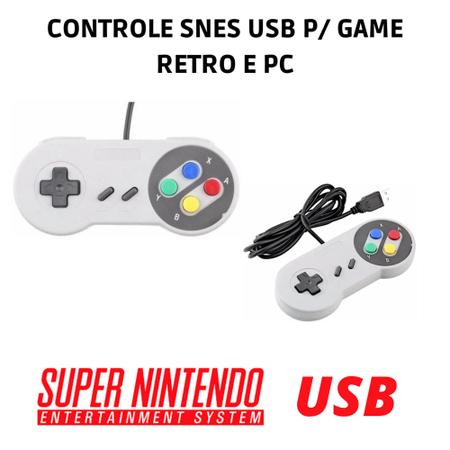 Controle Manete Joystick Super Nintendo Snes USB para PC Computador Vídeo  Game Retro Premium - Temos Uai Variedades