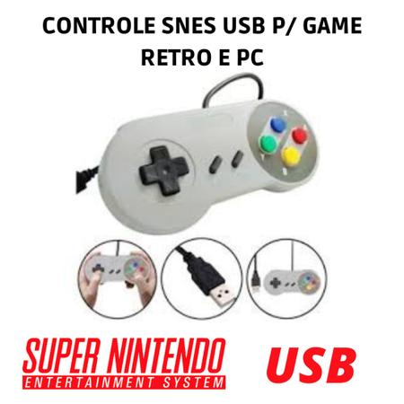 Controle Usb Super Nintendo Snes Para Computador Pc Mac Emulador - Botões  Colorido - TechBrasil - Controle para PC - Magazine Luiza
