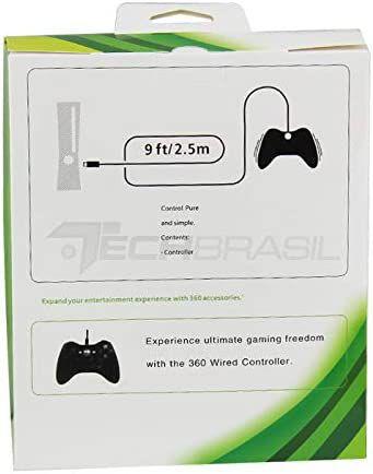 Controle Usb Com Fio Para Xbox 360 Computador Notebook Preto