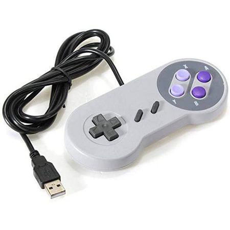 Controle Usb Super Nintendo Snes Compatível Com Computador Pc Mac Emulador  - Botões Roxo - TechBrasil - Controle para PC - Magazine Luiza