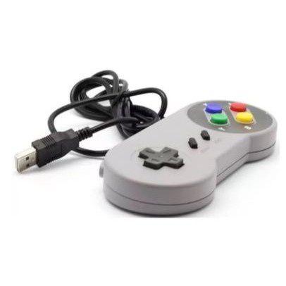 Controle Usb Super Nintendo Snes Para Computador Pc Mac Emulador - Botões  Colorido - TechBrasil