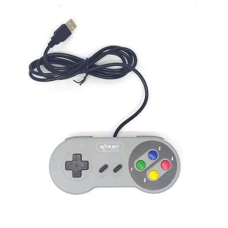 Controle USB Super Nintendo Snes Emulador Computador KNUP KP-3124